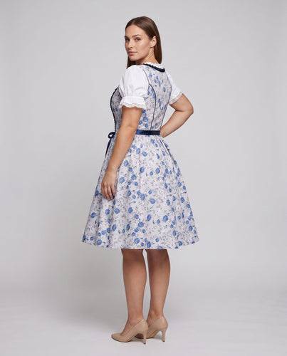 Damen Traditionelles Dirndlkleid mit floralem Design und schickem Gürtel – Élara