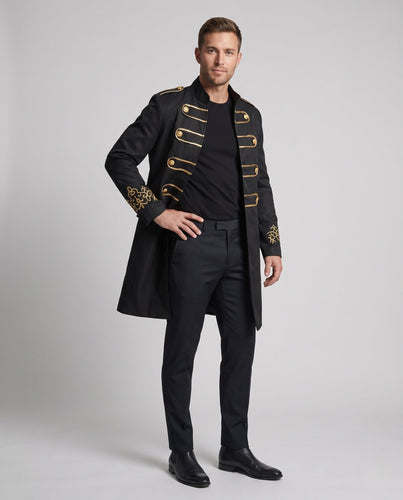 Herren Eleganter Militärstil Mantel mit komplizierten Details Echo Archiv
