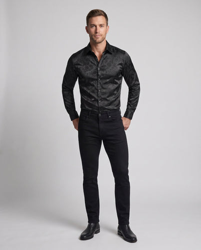 Herren Elegantes Hemd mit Floral Jacquard Muster Echo Archiv