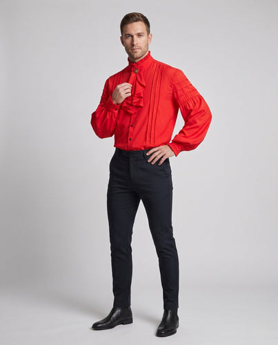 Herren Elegantes Langarmshirt mit Rüschendetails Echo Archiv