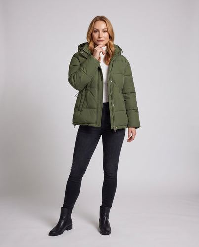 Damen oversized gesteppte Kapuzenjacke mit wärmender Thermo-Isolierung