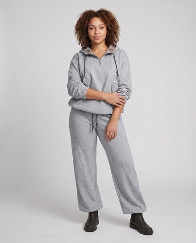 Damen Zweiteiler Freizeitset Hoodie mit halbem Reißverschluss und lockerer Jogginghose