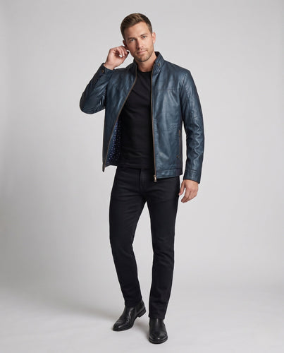 Herren Blousonjacke im Utility-Look mit Stehkragen und Kontrastärmeln Echoarchiv