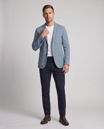 Herren Reiseblazer aus funktionellem Performance-Material mit aufgesetzten Taschen – Tianoro