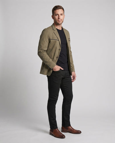 Herren Blazerjacke im Feldjacken-Look mit dekorativen Nähten Echoarchiv