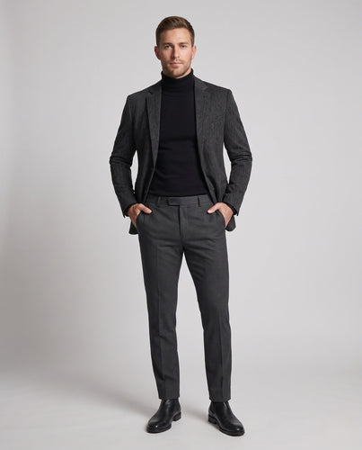 Herren Tailored Business Blazer mit strukturierter Web Struktur und leichtem Stretch – Tianoro