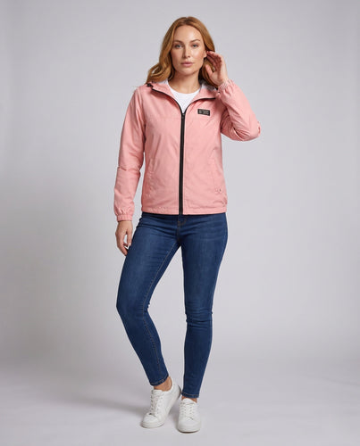 Leichte Damen-Hooded Windbreaker mit atmungsaktivem Futter und Reißverschluss Echoarchiv