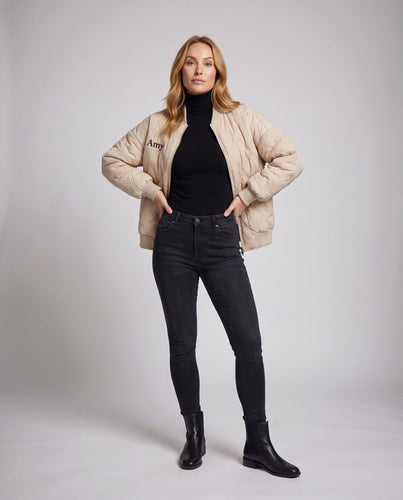 Damen oversized stepp Bomberjacke mit Rückenprint und gepolstertem Futter Echoarchiv