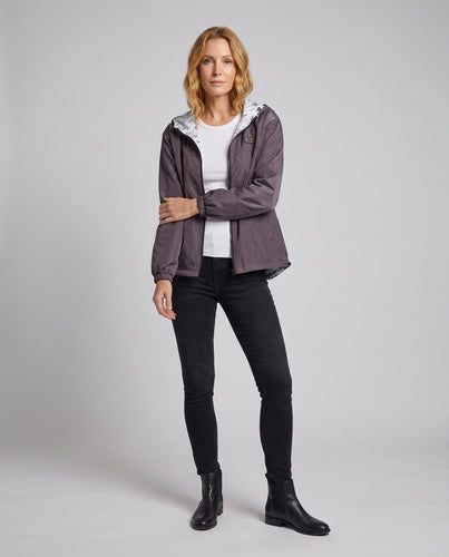 Unisex leichter kapuzenwindbreaker mit bedrucktem Innenfutter und Kordelzug – Taviero
