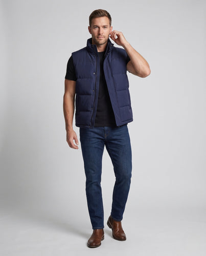 Herren Minimalistisch Thermo Steppweste mit Wasserabweisender Oberfläche und Verstellbarem Saum