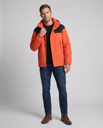 Herren zwei-lagige Softshell Outdoor-Jacke mit herausnehmbarer Fleece-Innenjacke und Kapuze Echoarchiv