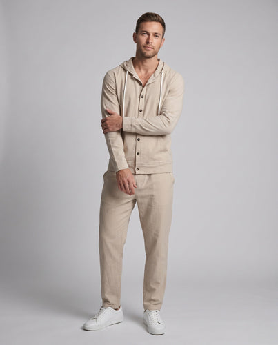 Herren Leichte Hoodie und Relax Pants Set aus Leinenmischung Echoarchiv