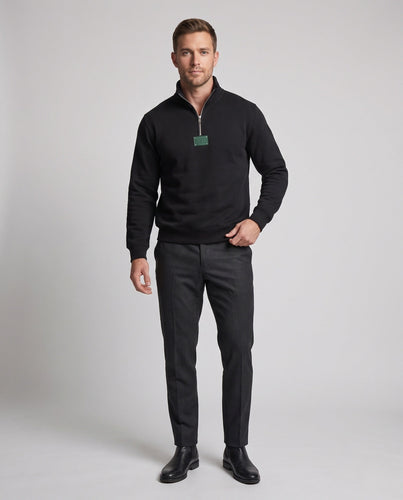 Herren Relaxed-Fit Halb-Zip Sweatshirt mit Stehkragen und Rippbündchen Echoarchiv