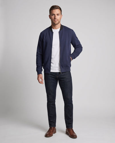 Herren Baumwollmischung Bomber Sweatjacke mit durchgehendem Reißverschluss und Seitentaschen Echoarchiv