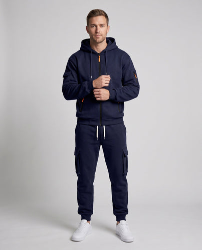 Herren Modern Cargo Jogging Set mit Hoodie und Cargo Jogginghose Echoarchiv
