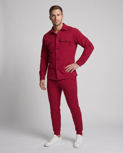 Herren Overshirt und Jogger Set aus weichem Jersey mit Utility-Taschen & schmal zulaufendem Bein Echoarchiv