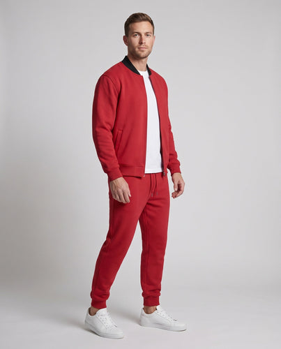 Herren Reisekit Bomberjacke mit entspannten Jogginghosen aus strukturiertem Fleece Echoarchiv