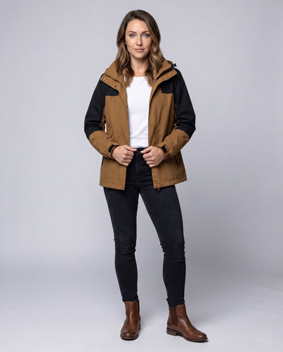 Damen Leichte Wasserabweisende Hoodie Jacke mit Feinem Reliefmuster Echo Archiv
