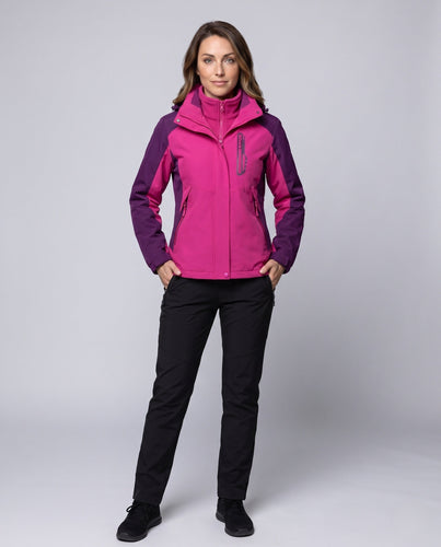 Damen multifunktionale Softshell Outdoorjacke Set mit Fleece Innenjacke und funktionalen Hosen Echo Archiv