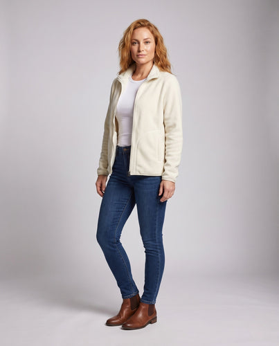 Damen warme Fleecejacke mit Teddy-Futter, Stehhals und durchgehendem Reißverschluss Echo Archiv