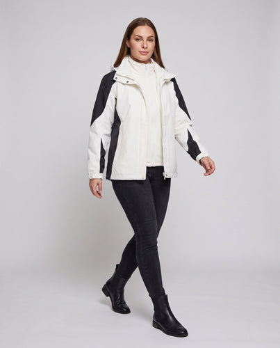 Damen Zwei-Punkte Softshell Regenjacke mit abnehmbarer Fleece-Innenjacke Echo Archiv