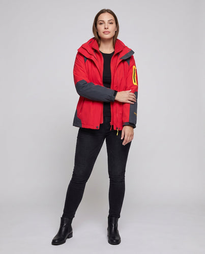 Damen zwei-teiliges Softshell-Fleece-Outdoormantel-Set mit abnehmbarem Kapuze und Ärmeltaschen mit Reißverschluss Echo Archiv