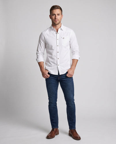 Männer Baumwoll-Overshirt mit Brustklappentasche und lässigem Schnitt Echo Archiv