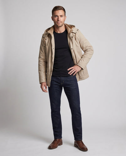 Herren Feldparka im Canvas-Look mit wärmendem Teddy-Fleece-Futter und Utility-Taschen Echo Archiv
