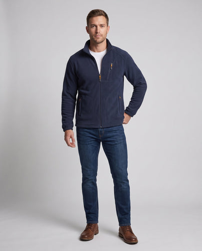 Herren-Fleecejacke mit wärmendem Innenfutter, Stehkragen und Reißverschlusstaschen Echo Archiv