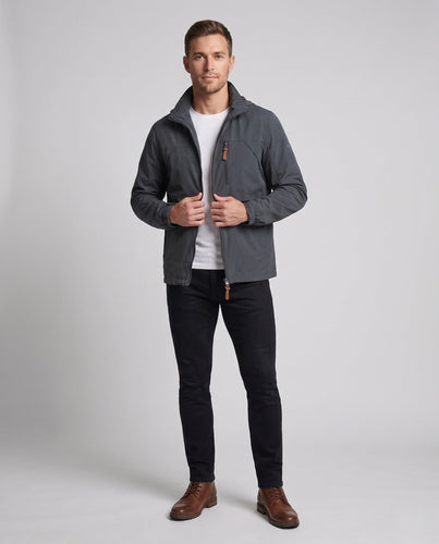 Herren Freizeit Softshell Jacke mit verstellbarer Kapuze, Brustreißverschluss und Klettverschluss-Manschetten Echo Archiv