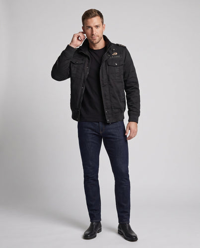 Herren isolierte Feld-Bomberjacke mit Teddy-Fleece-Futter und Patten-Taschen Echo Archiv