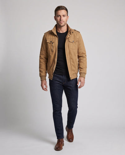 Herren Gepolstertes Canvas Flugjacke Echoarchiv