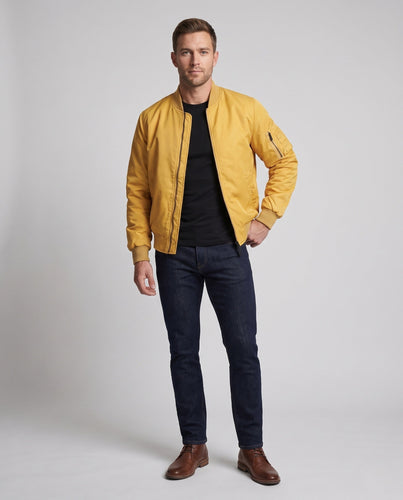 Herren gepolsterte Bomberjacke im Aviator-Stil mit Ärmelutilitytasche und gepolstertem Thermofutter Echoarchiv