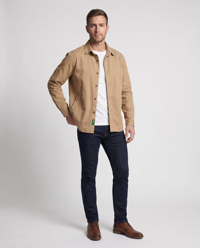 Herren Hemdjacke-Blouson aus Baumwollmix mit Taillennaht und leichter Canvasstruktur Echoarchiv