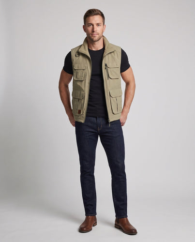 Herren isolierte Utility-Weste mit warmem Fleece-Futter und multifunktionalen Taschen Echoarchiv