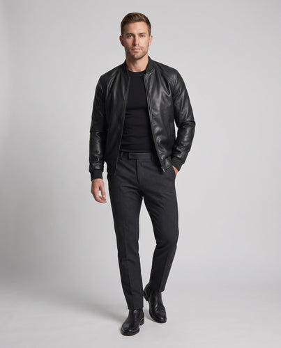 Herren Kunstleder Bomberjacke Echoarchiv