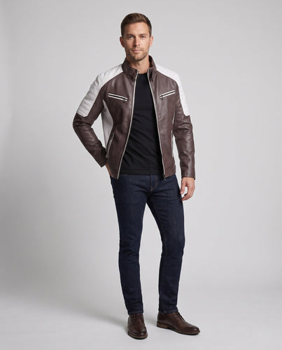 Herren Kunstleder Pilotjacke mit Sherpa-Futter und Stehkragen Echo Archiv