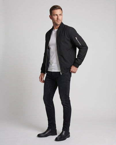 Herren kurze, cropped Bomberjacke im Pilotenstil mit Ärmeltasche und gerippten Bündchen Echo Archiv