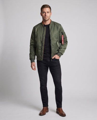 Herren Leichte Nylon Flug Bomberjacke mit Ärmel Utility Tasche Echoarchiv