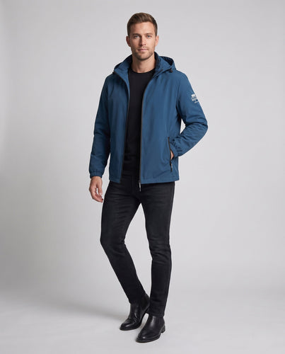 Herren leichte winddichte Hoodie-Jacke mit wärmendem Fleece-Futter und Reißverschlusstaschen Echoarchiv