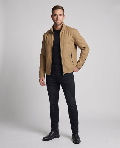 Herren leichte Baumwollmischung Utility-Jacke mit Stehkragen und Reißverschluss Echo Archiv