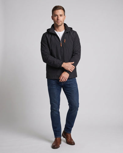 Herren Leichte Softshell Outdoor Jacke mit Kapuze und Reißverschlusstaschen Echoarchiv