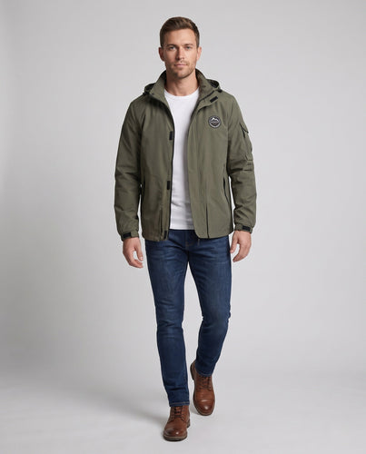 Leichte Utility-Feldjacke für Herren mit Kapuze und Armtasche Echo Archiv