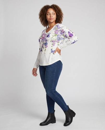 Damen Oversize V-Ausschnitt Pullover mit großem Giraffenmotiv Echoarchiv