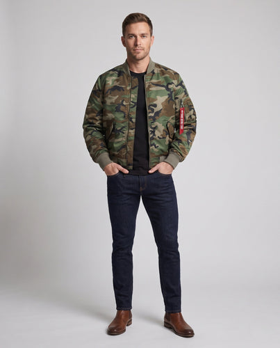 Herren Camouflage Bomberjacke mit praktischen Taschen Echo Archiv