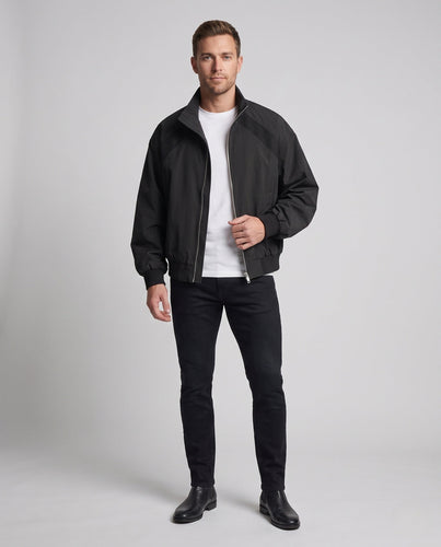 Herren Mode Bomberjacke mit hohem Kragen Echo Archiv