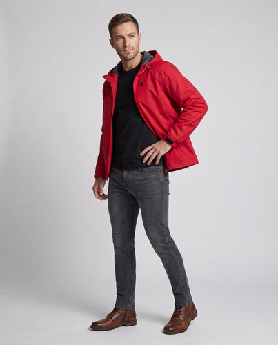 Leichte, wasserabweisende Kapuzen-Softshell-Jacke für Herren mit verstellbaren Bündchen und Reißverschlusstaschen Echoarchiv