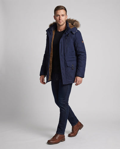 Herren-Parka mit Teddyfutter und Kapuze aus Kunstfell Echoarchiv