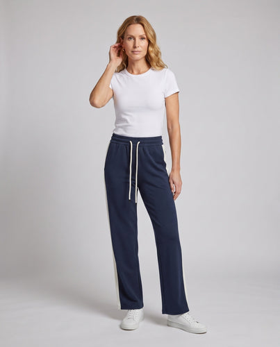 Damen Comfort Fleece Jogginghose mit seitlichem Kontraststreifen und elastischem Bund Echoarchiv