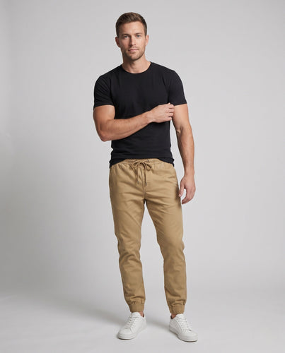 Herren Slim Fit Chino Jogger mit elastischem Bund und Kordelzug Echoarchiv